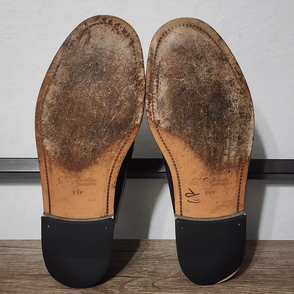 SAS Penny 40 Men's Leather Dress Slip-On Shoes Loafers Size 11 Wide Brown